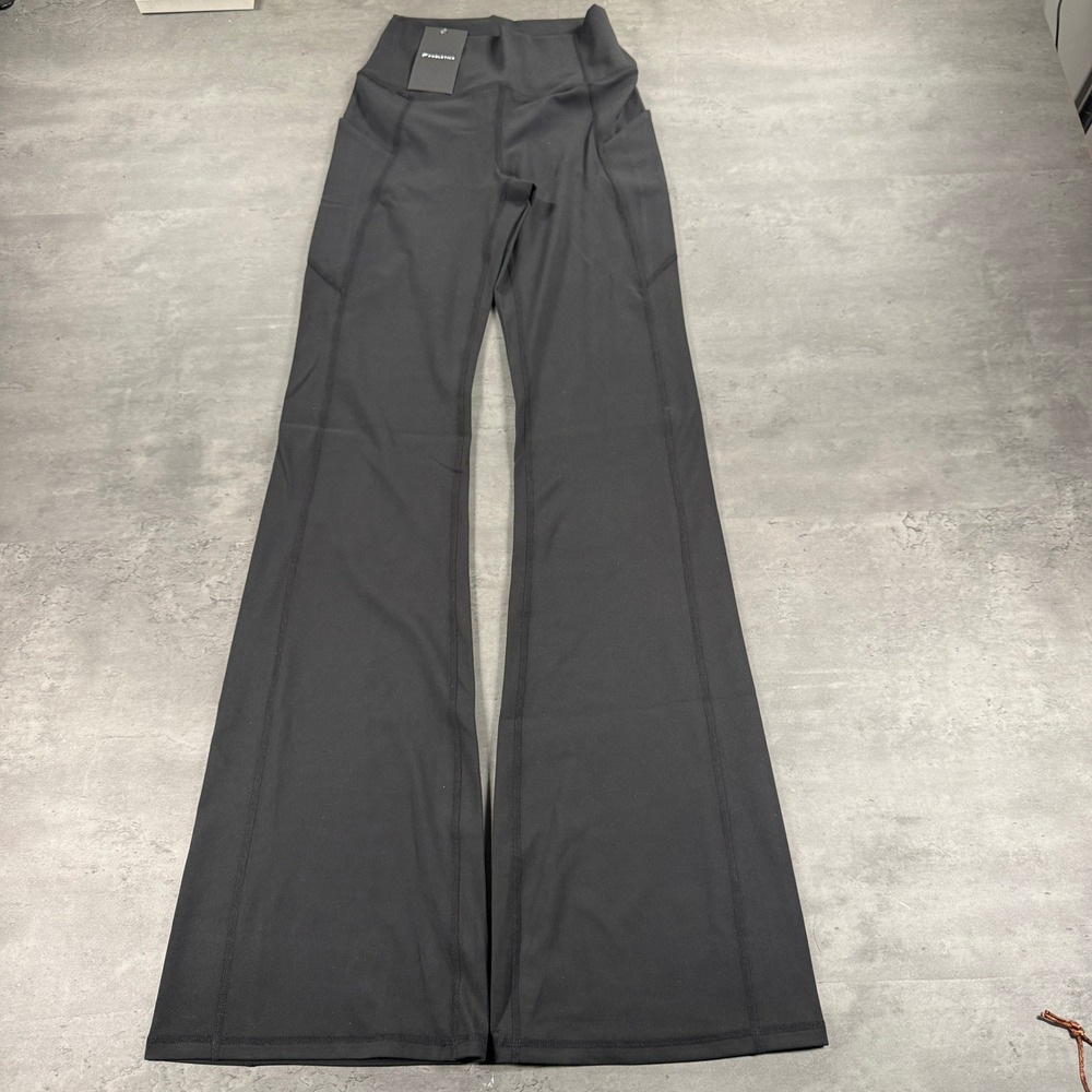 Fabletics Flare Pants Womens S Oasis PureLuxe High-Waisted Pocketed Black Kick